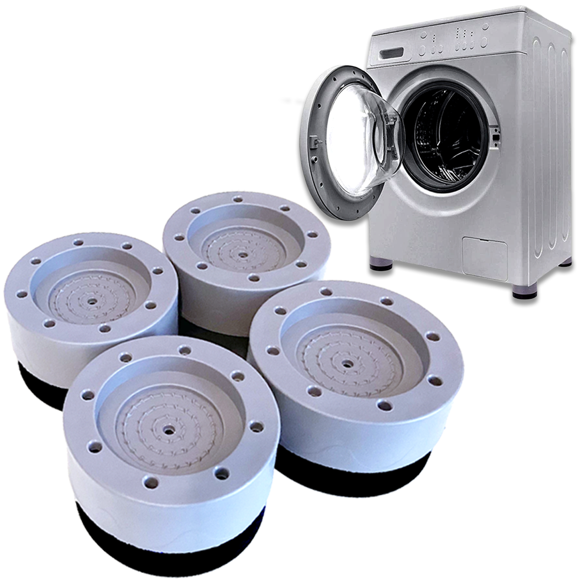 THI-4 - Shock and Noise Cancelling Washing Machine Support, Anti Slip Plugsharge THI-4 - Shock and Noise Cancelling Washing Machine Support, Anti Slip Plugsharge