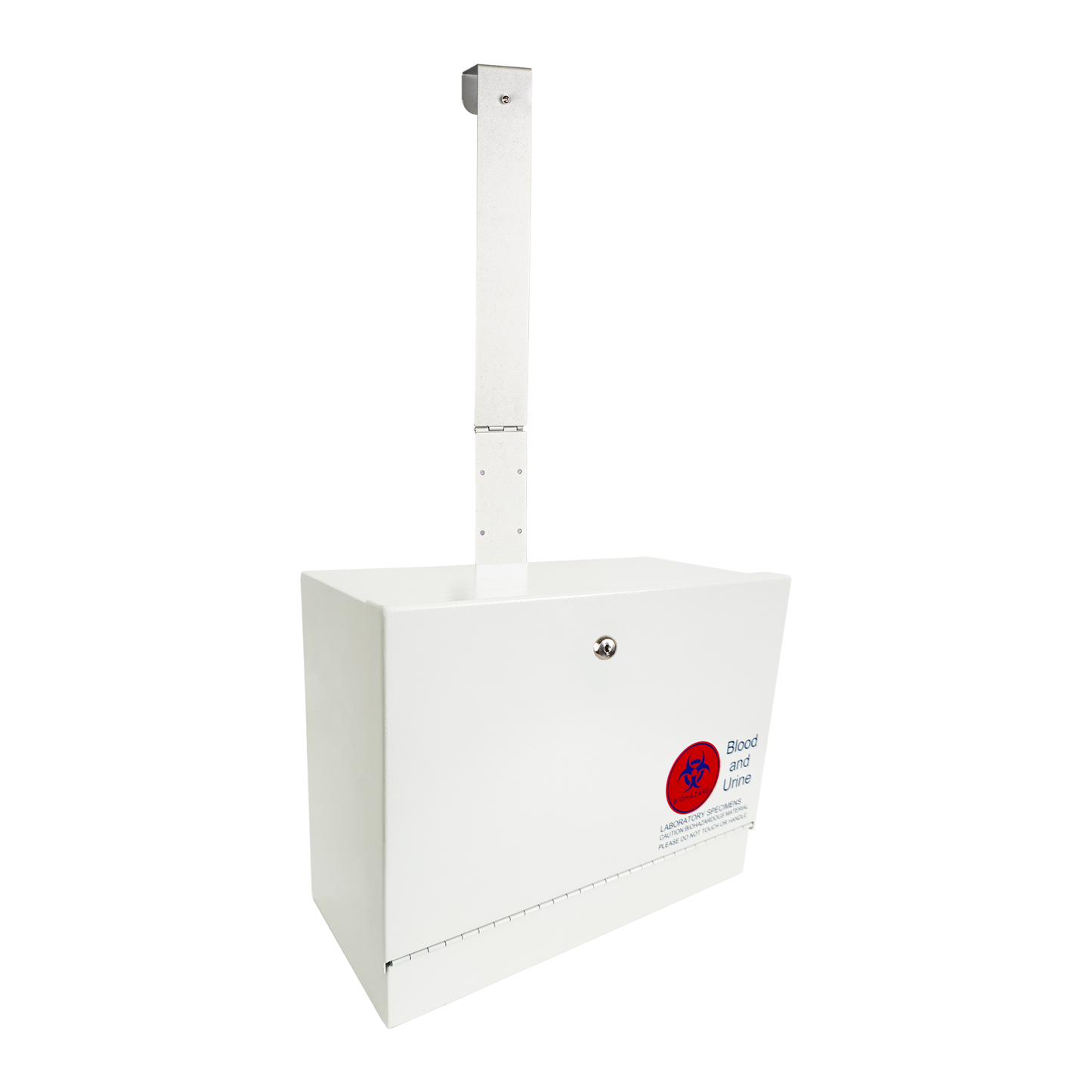 D9-K - Metal Specimen Drop Box, Medium Size, Over-the-Door Hanging with Key Lock, Secure Collection for Labs, Clinics, Medical Offices, Durable Steel Construction, Gray Finish