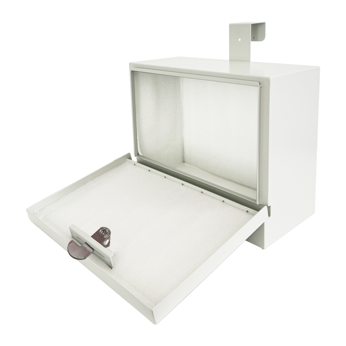 D9-K - Metal Specimen Drop Box, Medium Size, Over-the-Door Hanging with Key Lock, Secure Collection for Labs, Clinics, Medical Offices, Durable Steel Construction, Gray Finish