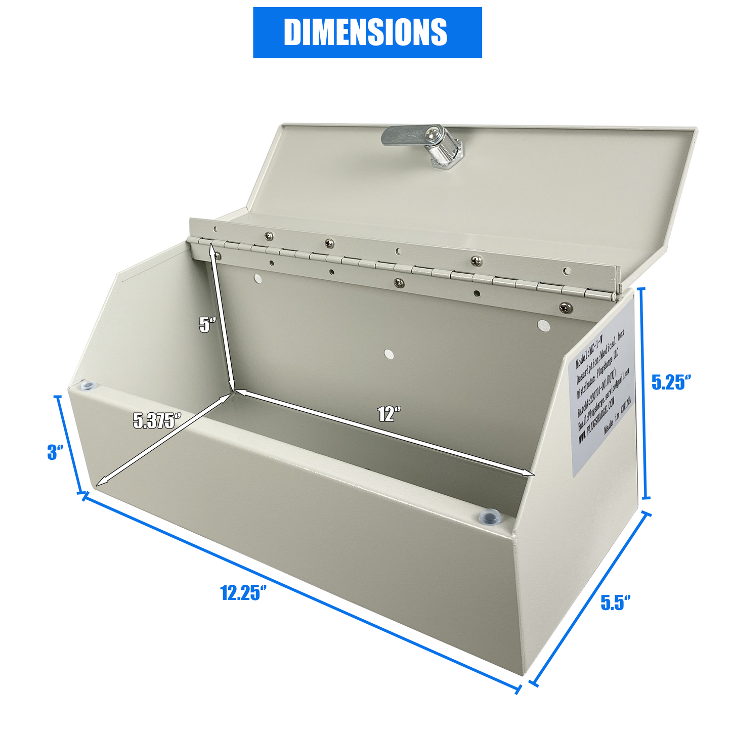 MC-1-W - Medicine Lock Box for Safe Medication Storage,Lockable Medicine Cabinet Child Proof Medicine Organizer,Locking Medicine Cabinet Wall Mounted for Prescriptions and Personal Medicines