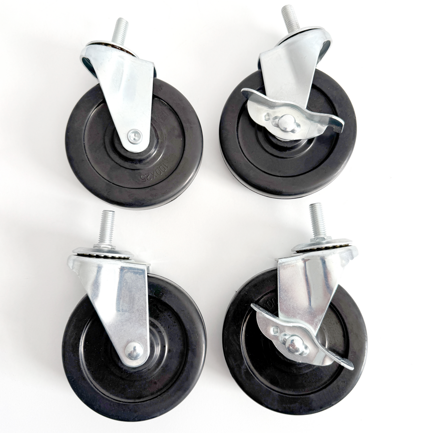 FOUR-WHEEL - 4'' Wheels (2 with Brakes and 2 without Brakes)