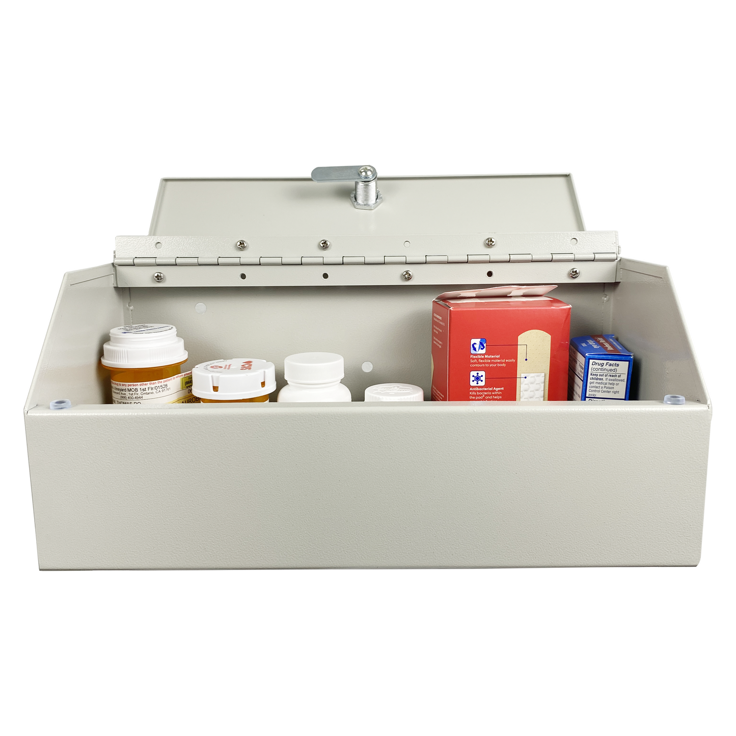MC-1-W - Medicine Lock Box for Safe Medication Storage,Lockable Medicine Cabinet Child Proof Medicine Organizer,Locking Medicine Cabinet Wall Mounted for Prescriptions and Personal Medicines