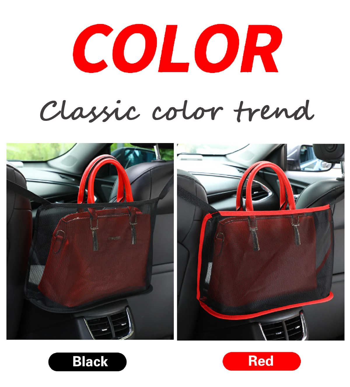 AUT-B - Car Net Pocket Handbag Holder