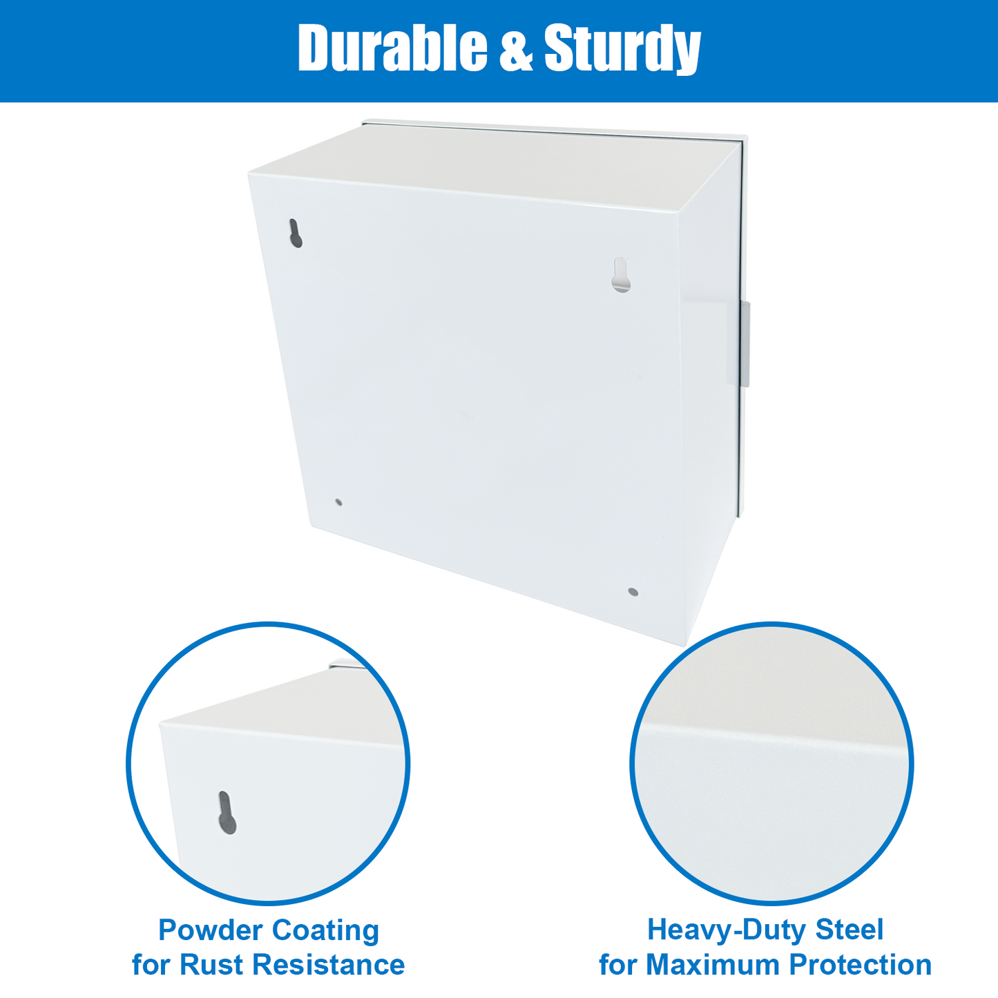MC-2-W Non Alarmed AED Defibrillator Wall Mounted Storage Cabinet - 14.5'' x 7'' x 13.75'' Steel AED Holder Defibrillator Cabinet for Emergency at Church, Fitness Center, Home, Office, Warehouse