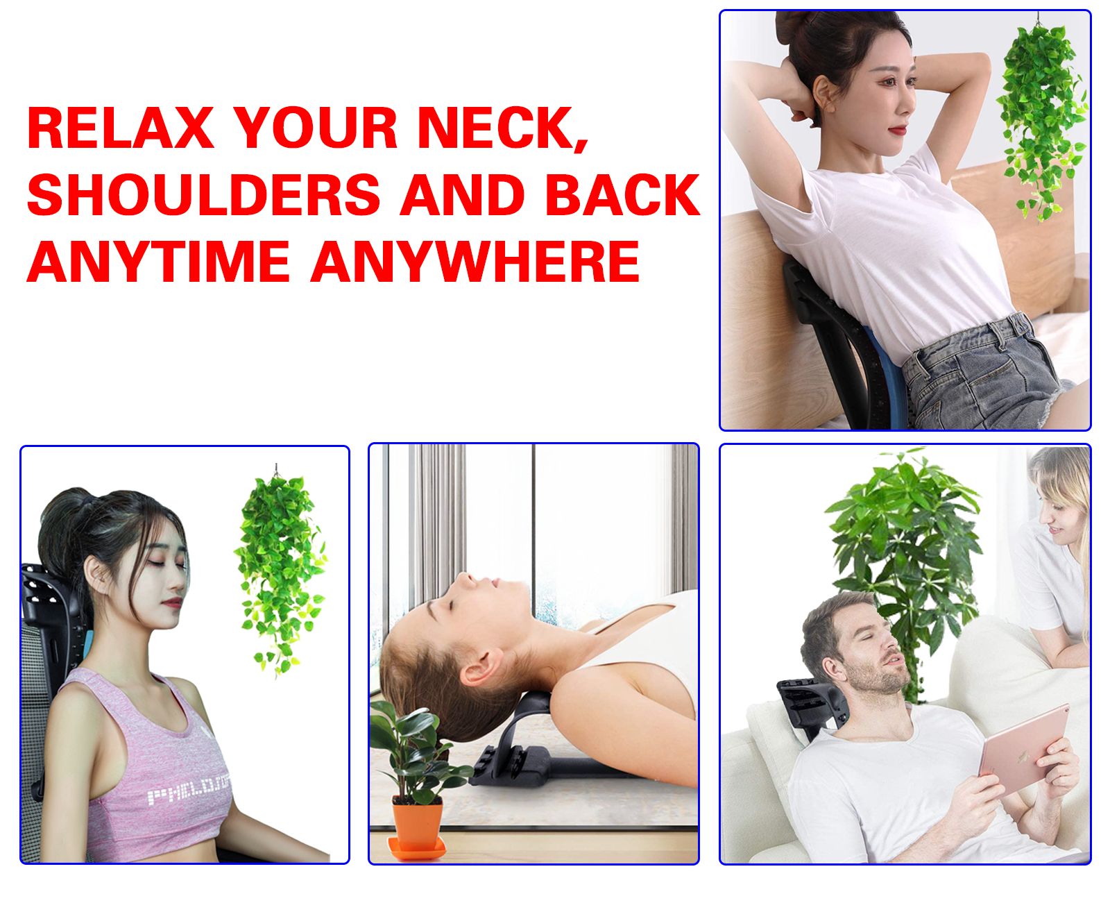 HHNB-B - Back Stretcher (2 in 1) Neck Stretcher for Cervical Pain Relief