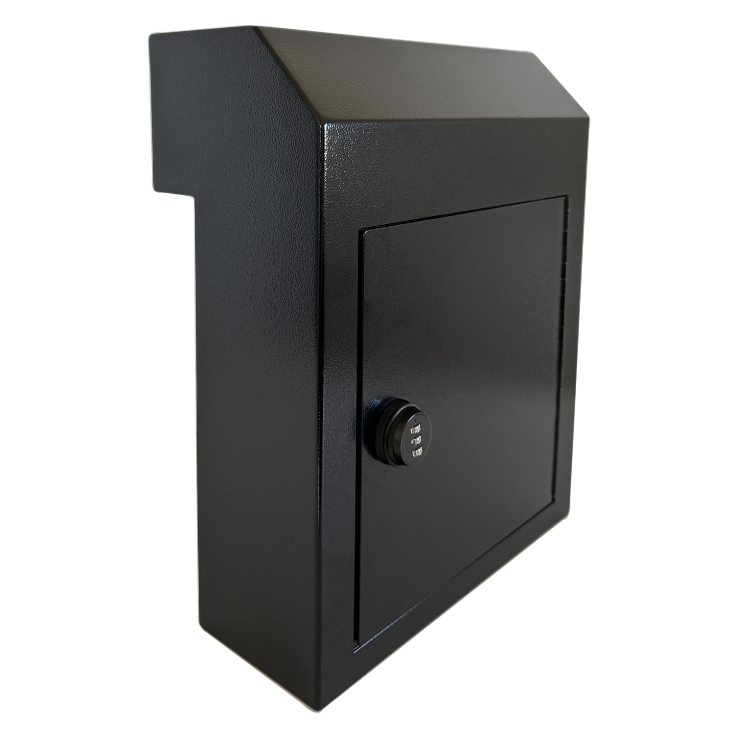 D2A-B - Rainproof Heavy Duty Locking Mailbox Door Drop Box with Combination Lock, Galvanized Steel, Weatherproof for Keys, Payments, and Mails – Through-The-Door Safe Metal Mailbox, Black