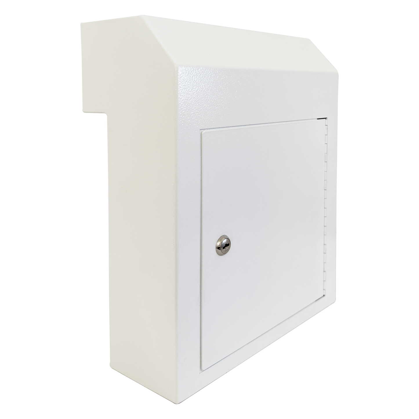 D1B-W - Through The Door Mail Drop Box - 1.5mm Steel Payment Dropbox - Door Mount Theft Proof Mailbox - Locking Deposit Drop Box for Night Key, Deposit, Cash, and Rent, Light Gray