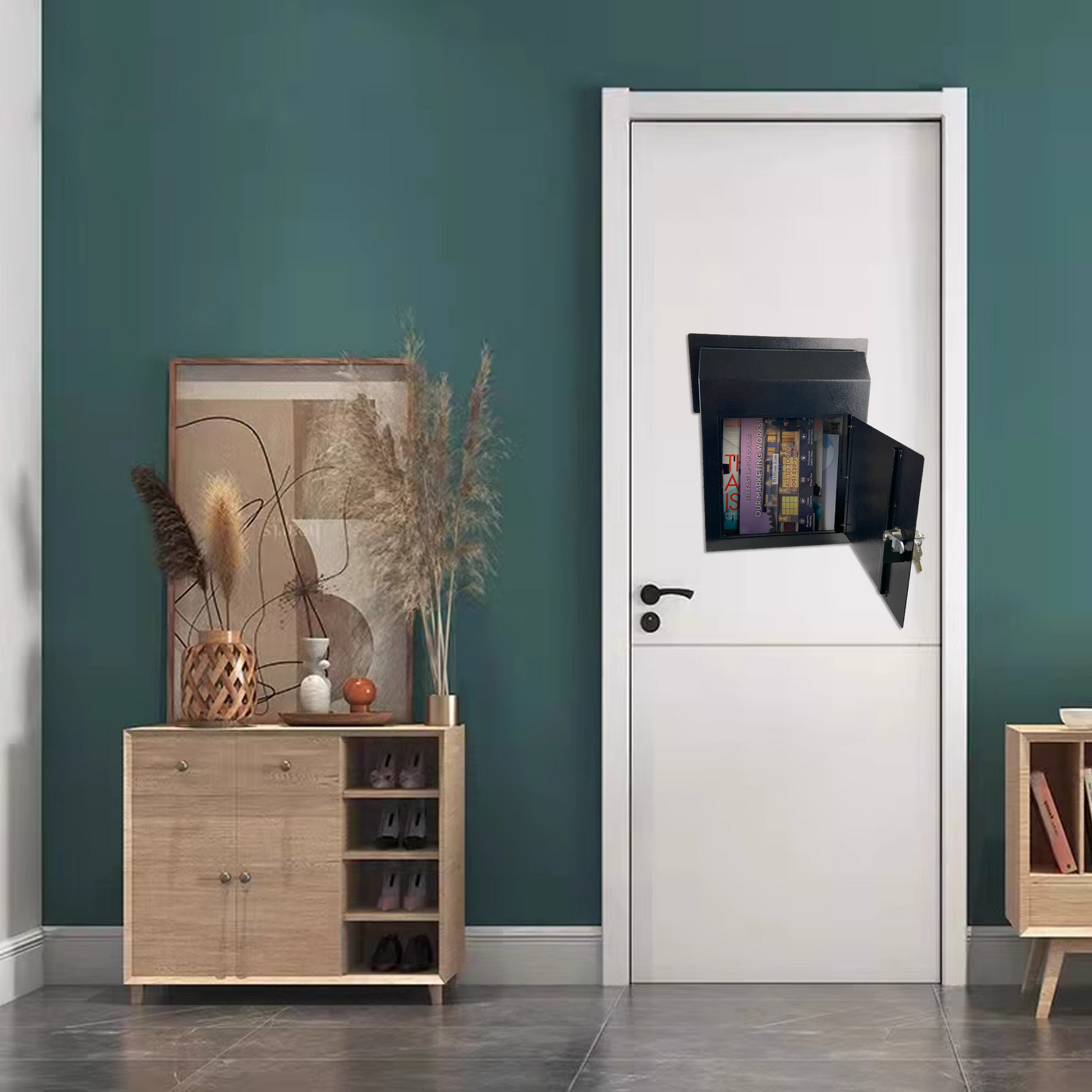 D1A-B - Rainproof Heavy Duty Mailbox Door Drop Box