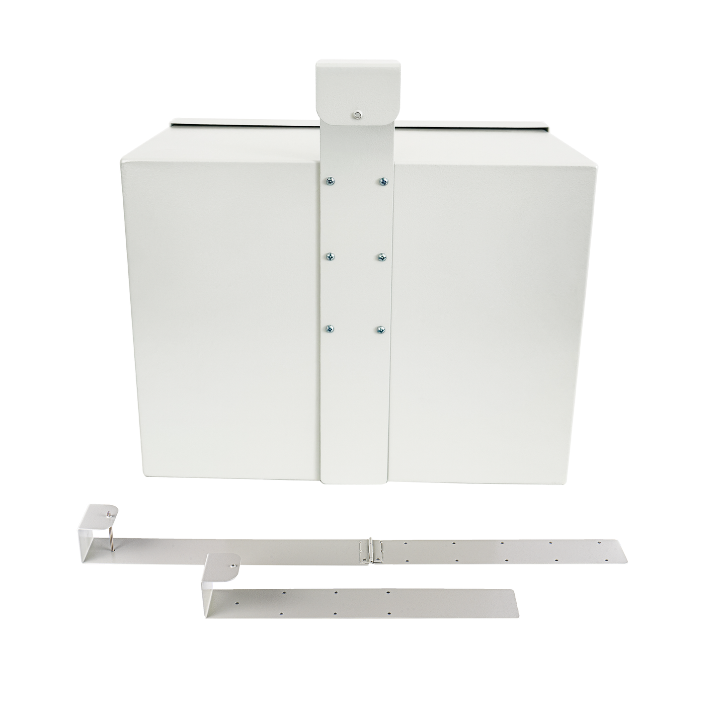 D9-G - Metal Specimen Drop Box, Medium, 14" W x 6.5" D x 11" H, Over-the-Door Hanging, with Combination Lock, Gray