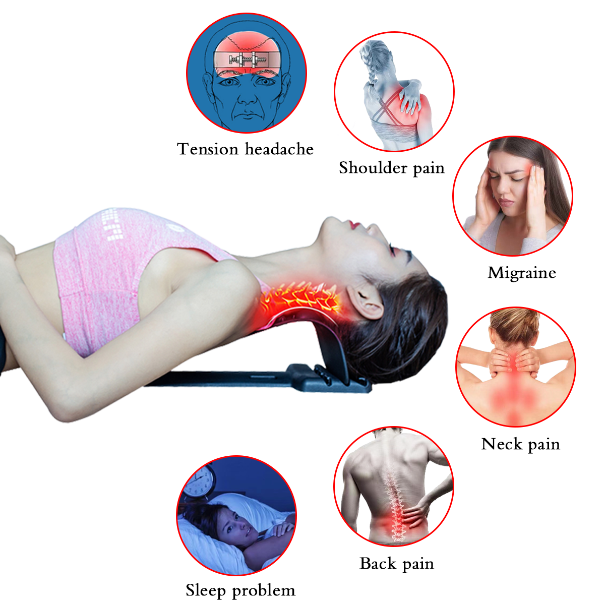 HHNB-B - Back Stretcher (2 in 1) Neck Stretcher for Cervical Pain Relief