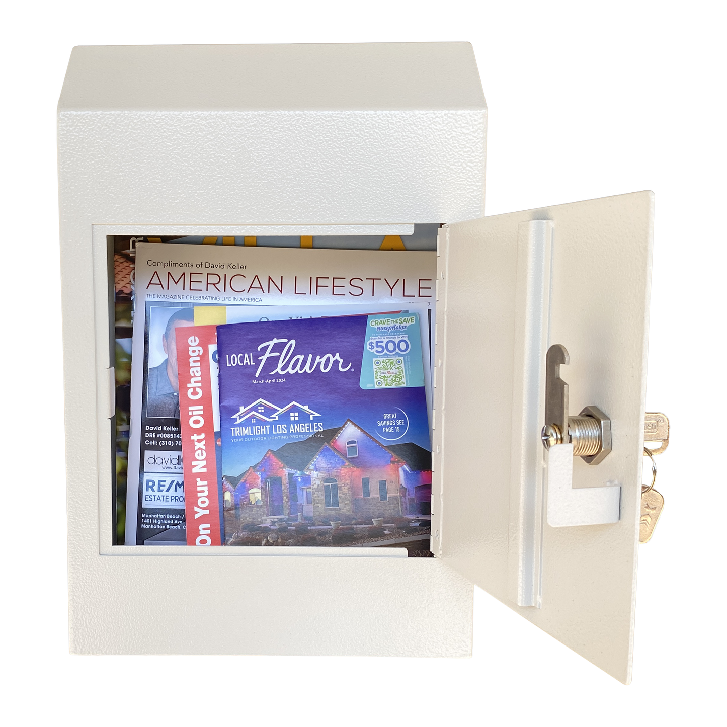 D1C-W - Door Drop Box, Mail Slots for Mail, Rent, Deposit, and Night Key, Through The Door Prevents Money Fishing Locking Steel Mailbox with Rear Access, Gray