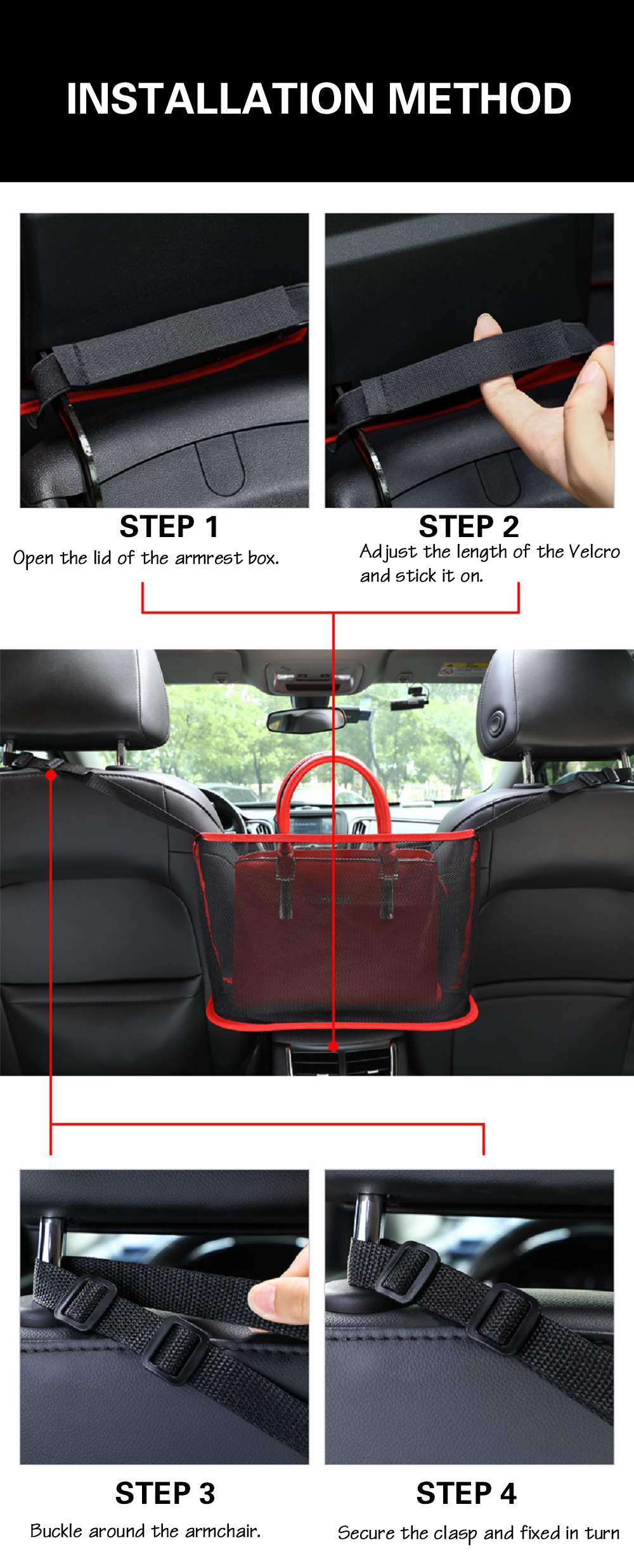 AUT-B - Car Net Pocket Handbag Holder