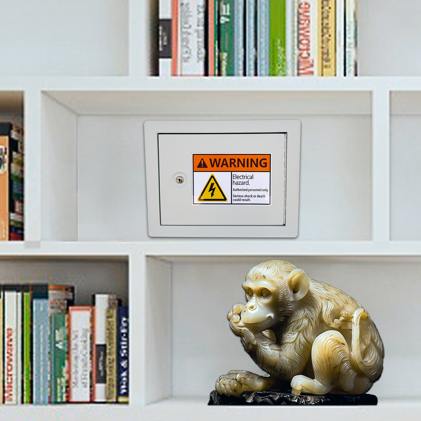 G1-W - In-Wall Safe with Key Lock – Heavy-Duty Steel Lockable Hidden Wall Compartment for Secure Storage, Wall Safe Box for Jewelry, Cash, and Documents – 15.75-Inch Exterior Width, White