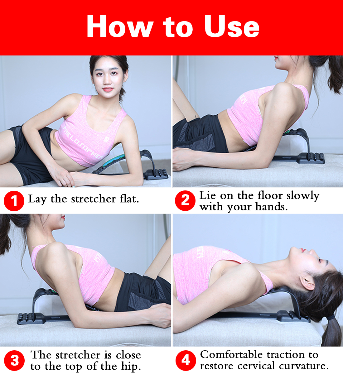 HHNB-B - Back Stretcher (2 in 1) Neck Stretcher for Cervical Pain Relief