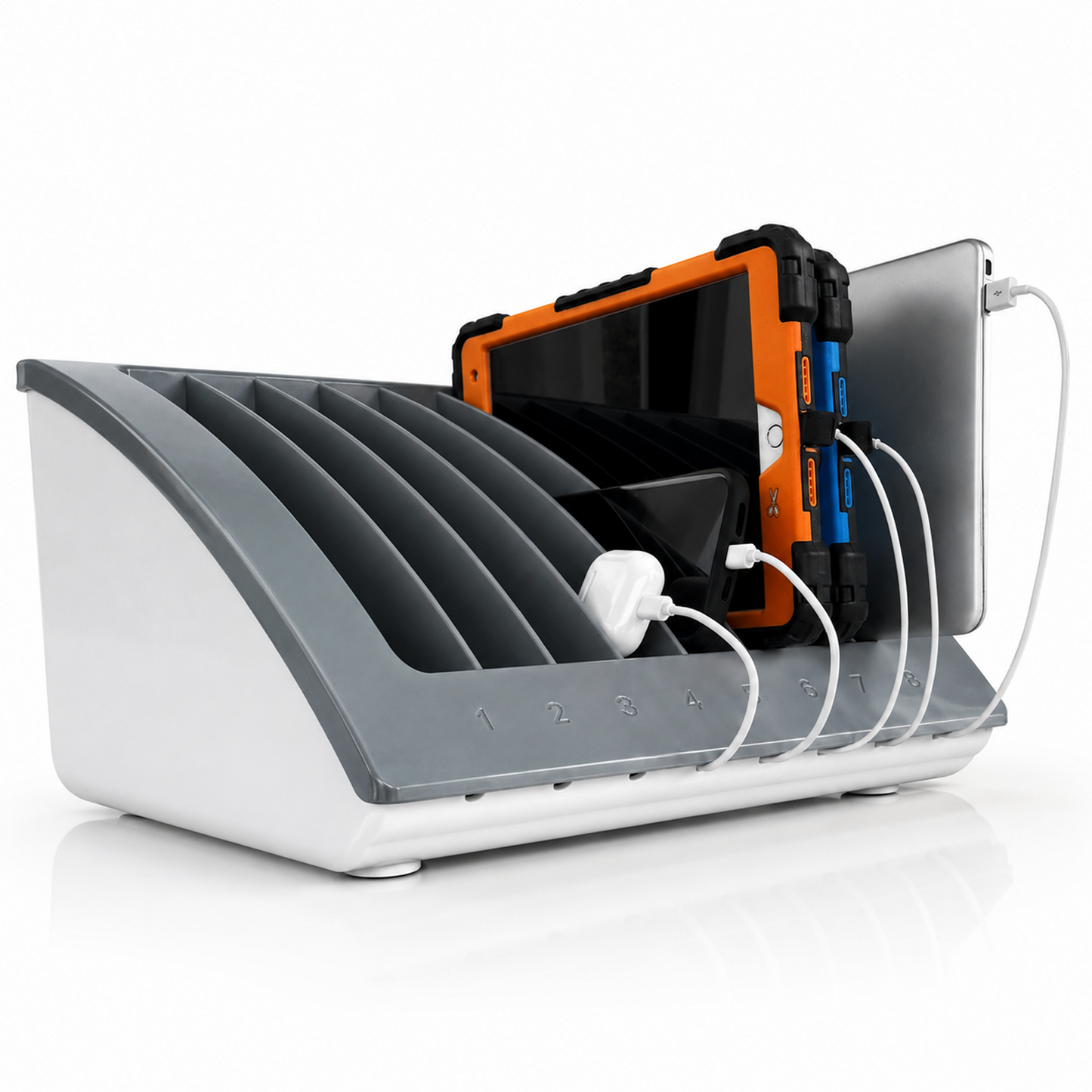 C8A-B - 10-Port USB Charging Station for 8 Devices, 140W USB-C PD Dock, Charge Chromebooks, iPads, Tablets & Phones for Classrooms, Schools, Offices, Libraries, Labs & Shared Workspaces