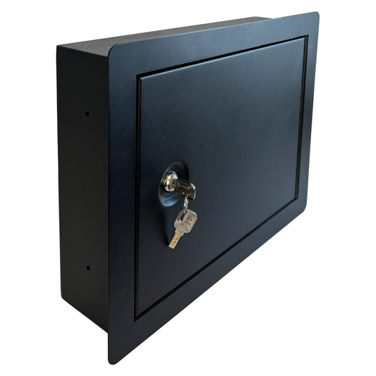 G1-B - In-Wall Safe with Key Lock – Heavy-Duty Steel Lockable Hidden Wall Compartment for Secure Storage, Wall Safe Box for Jewelry, Cash, and Documents – 15.75-Inch Exterior Width, Durable Design