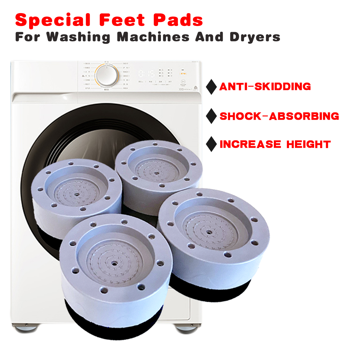 THI-8 - Shock and Noise Cancelling Washing Machine Support