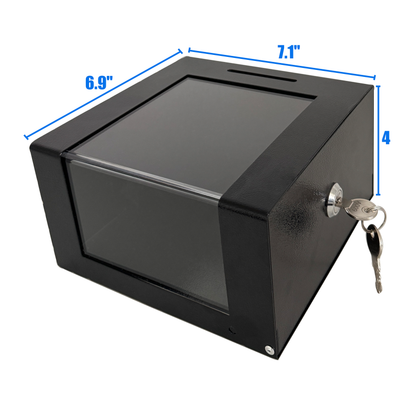 D7-B - Steel Locking Tip Box - Heavy-Duty Secure Tip Jar with Combination Cable Lock, Ideal for Taxi Tips, Donations, Suggestions, Business Cards, Cash, and More in Family Churches, Restaurants, and Events