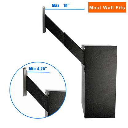 D3-B - Through-The-Wall Drop Box with Rainproof Cover | Heavy Duty Through Wall Mailbox with 10-Inch Adjustable Chute | Rainproof Locking Drop Safe for Mail, Rent, Checks, Cash, and Keys, Black