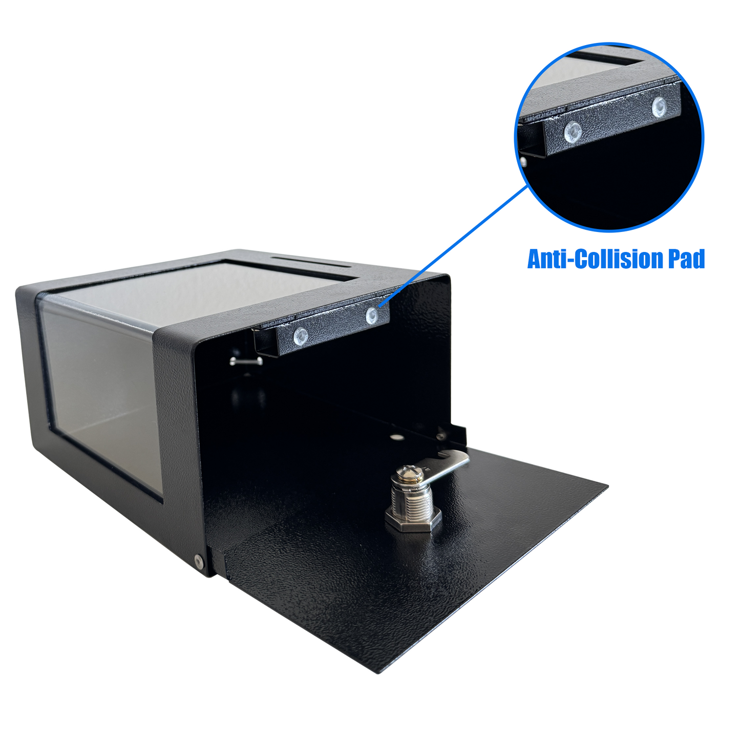 D7-B - Steel Locking Tip Box - Heavy-Duty Secure Tip Jar with Combination Cable Lock, Ideal for Taxi Tips, Donations, Suggestions, Business Cards, Cash, and More in Family Churches, Restaurants, and Events