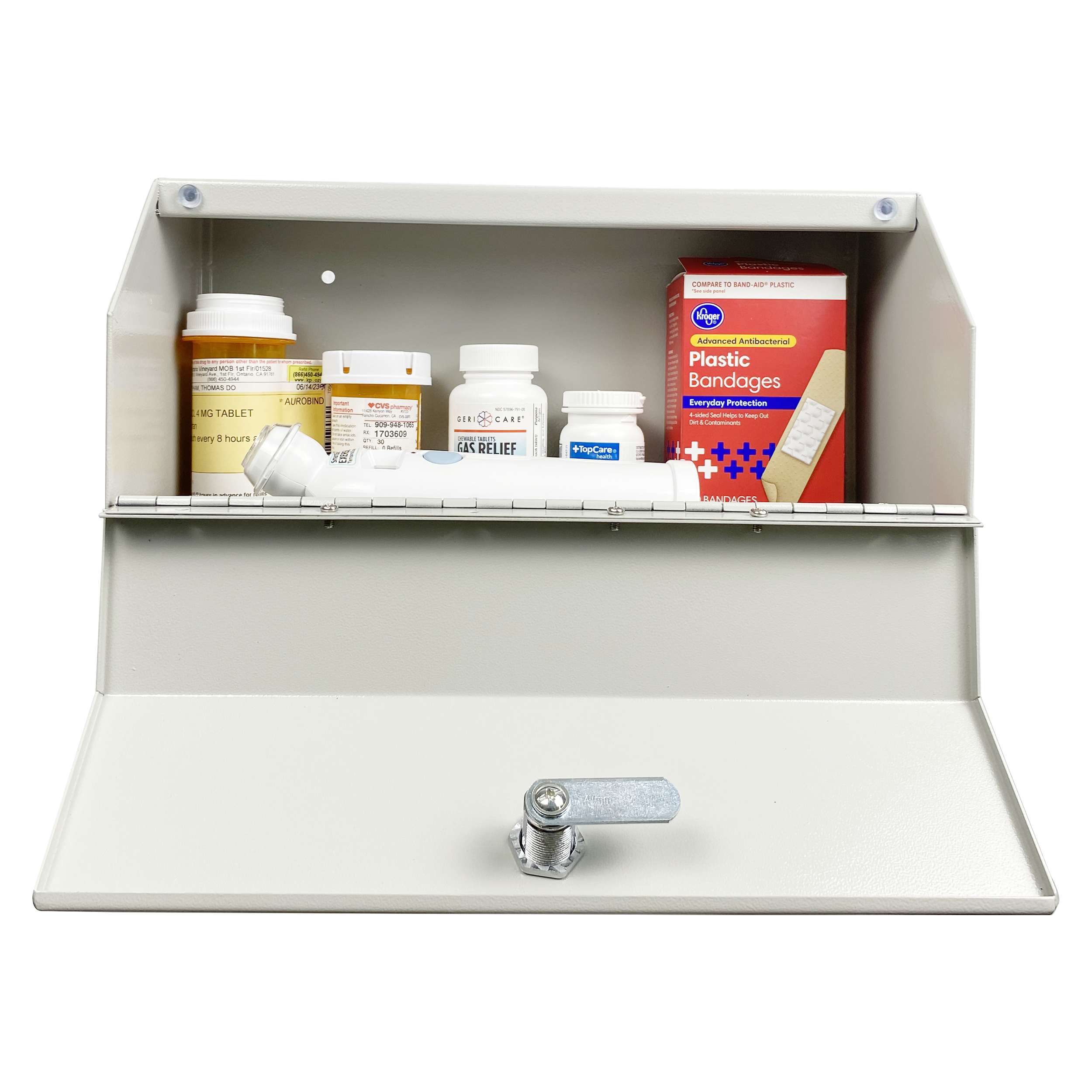 Plugsharge Medicine Lock Box for Safe Medication Storage,Lockable Medicine Cabinet Child Proof Medicine Organizer,Locking Medicine Cabinet Wall