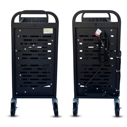 C32A-B - 32-Device Open Laptop & Tablet Charging Cart for Classroom, Chromebook Charging Station, Mobile School Storage Cart with Cable Management & Surge Protection