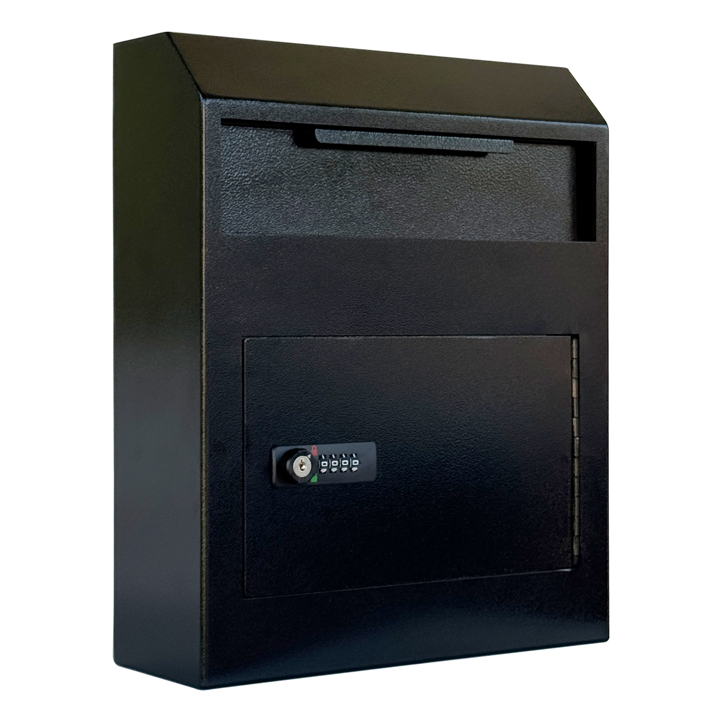 D10B-B - Anti-Fishing Key Drop Box with Combination Lock & Backup Key, Wall-Mount Depository Box for Cash, Checks, Payments, Keys & Documents with Mechanical Lock for Indoor Business Use