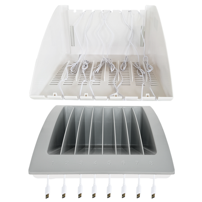 C8A-B - 10-Port USB Charging Station for 8 Devices, 140W USB-C PD Dock, Charge Chromebooks, iPads, Tablets & Phones for Classrooms, Schools, Offices, Libraries, Labs & Shared Workspaces