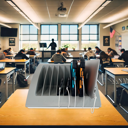 C8A-B - 10-Port USB Charging Station for 8 Devices, 140W USB-C PD Dock, Charge Chromebooks, iPads, Tablets & Phones for Classrooms, Schools, Offices, Libraries, Labs & Shared Workspaces