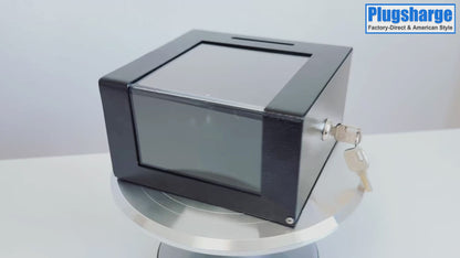 D7-B - Steel Locking Tip Box - Heavy-Duty Secure Tip Jar with Combination Cable Lock, Ideal for Taxi Tips, Donations, Suggestions, Business Cards, Cash, and More in Family Churches, Restaurants, and Events