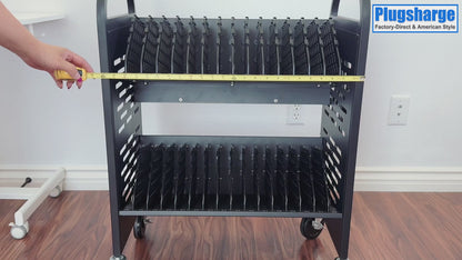 C32A-B - 32-Device Open Laptop & Tablet Charging Cart for Classroom, Chromebook Charging Station, Mobile School Storage Cart with Cable Management & Surge Protection