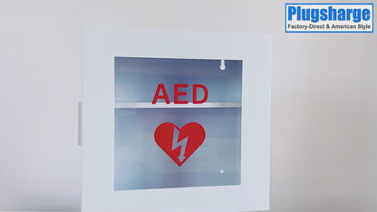 MC-2-W Non Alarmed AED Defibrillator Wall Mounted Storage Cabinet - 14.5'' x 7'' x 13.75'' Steel AED Holder Defibrillator Cabinet for Emergency at Church, Fitness Center, Home, Office, Warehouse
